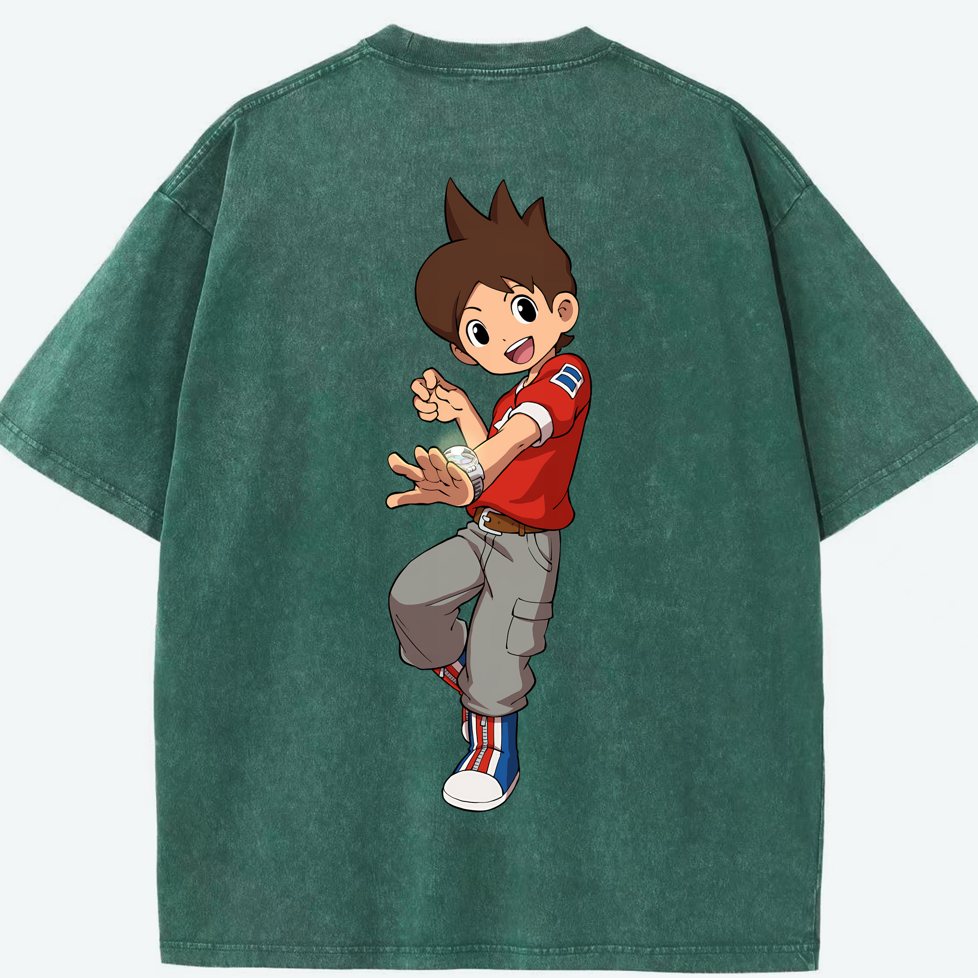 （画像用） 妖怪ウォッチ Yo-kai Watch 綿100% ヴィンテージ風 半袖Tシャツ（背面プリント）